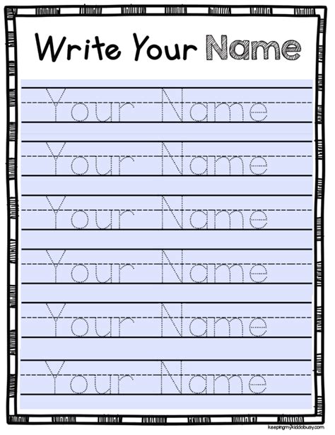 Handwriting Template For Names