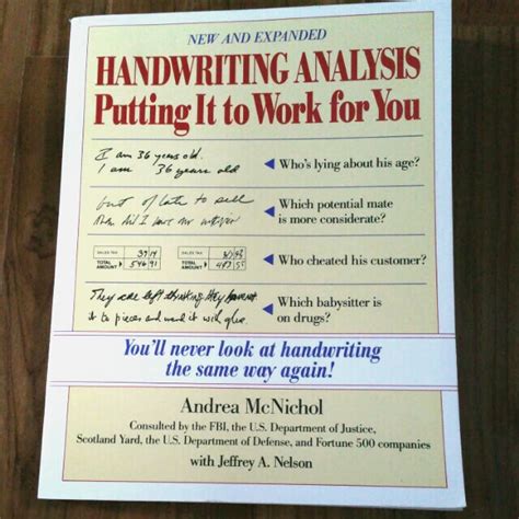 Read Online Handwriting Analysis Putting It To Work For You By Andrea Mcnichol