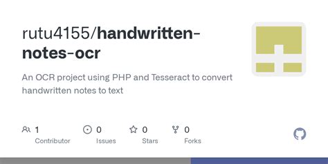 Handwritten ocr github.  Each sample in the Looking to convert handwritten ...