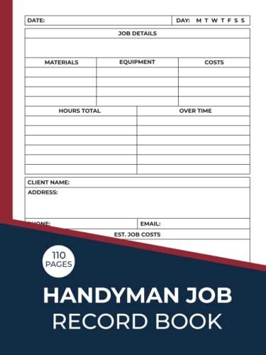 Handyman Job Record Book: Handyman Estimating Book, …