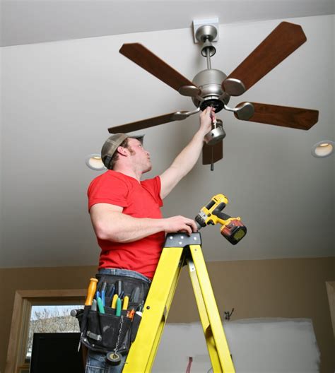 Handyman cost to install ceiling fan. Varies, handyman will charge around $60-$90 each. Don’t use electrician if wire is already there. I had an electrician run the wire and handyman put in fan. Electrician wanted $180 at a discount to install each fan. Handyman did it for $90 each. 