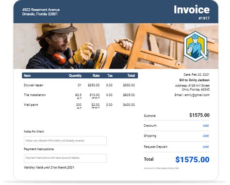 Handyman invoice app. 