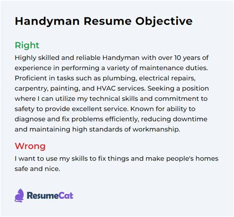 Handyman resume objective examples.  Learn what a handyman resume is, follow ...
