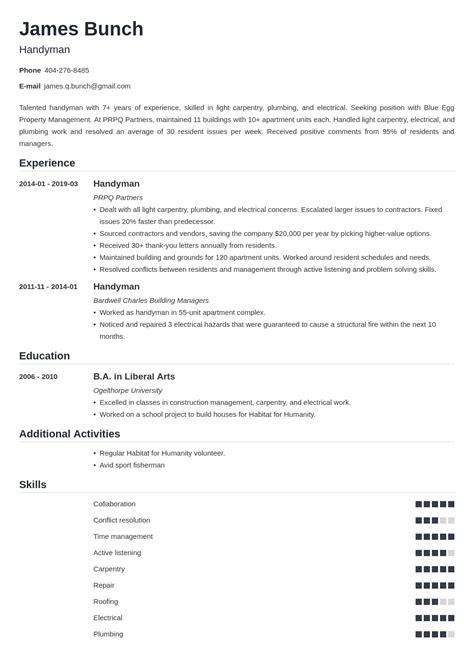 Handyman resume objective examples.  Real-world examples will illustrate how...