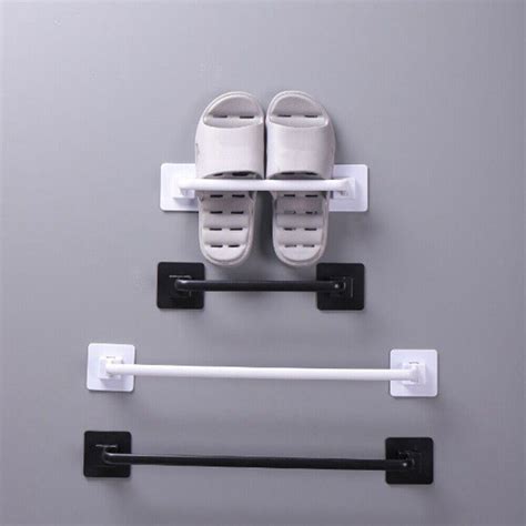 Hanger Holder Bracket Bathroom Bar Clothes Holder Towel Rack Storage Shelf