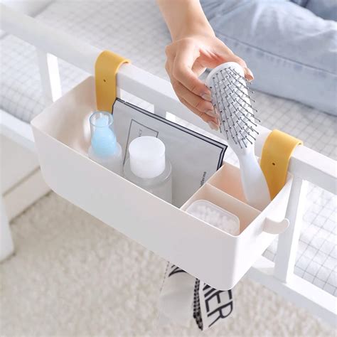 Hanging Bedside Organizer Storage Bed Shelf With 2 Hooks Storage …