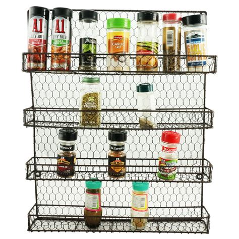 Hanging Spice Organizer for Cabinet, Cupboard Wall Shelves for