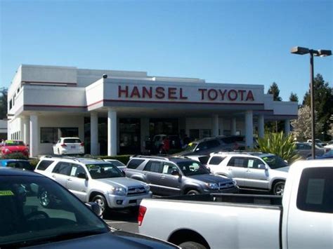 Hansel toyota petaluma. Hansel Toyota is a dealership located in Petaluma serving Santa Rosa. We're here to help with any automotive needs you may have. Don't forget to check out our used cars. Hansel Toyota. 1125 Auto Center Dr Petaluma, CA 94952-1101 Sales: 707-366-6966. Service: 707-366-6867. OPEN TODAY: 9:00 AM - 7:00 PM ... 