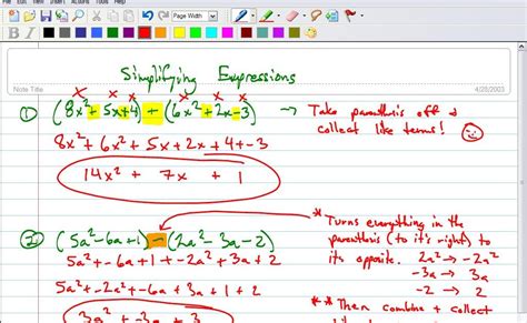 HansonMath Simplifying Polynomial Expression