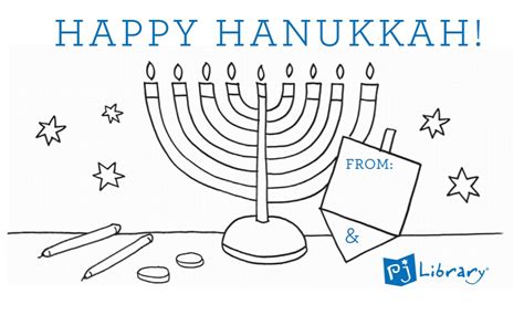 Hanukkah Cards To Print And Color