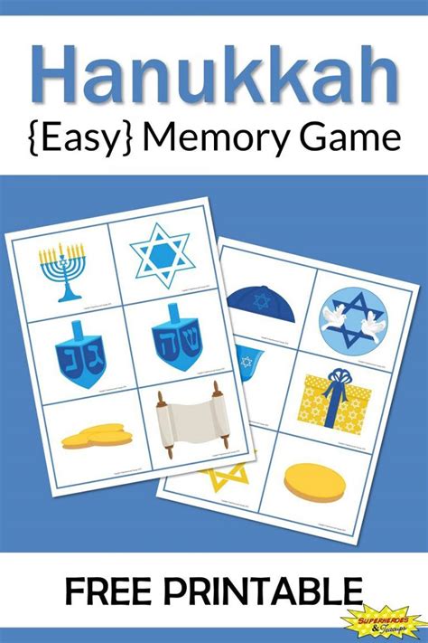 Hanukkah Memory Game Free Printable Learning Ideas for Parents
