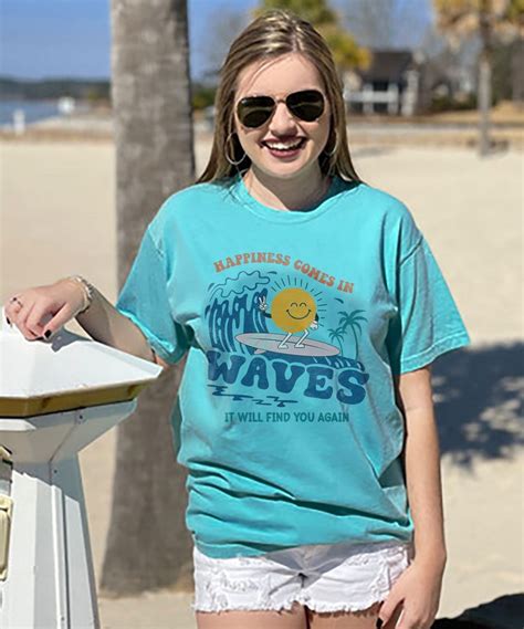 Happiness Comes in Waves T Shirt - Etsy