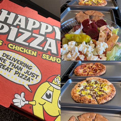Happy's pizza commerce township. Our Pizza dough is fresh, never frozen, our sauce is homemade and our vegetables are hand cut, fresh, and delicious. Plus we’ve got a full menu of BBQ, chicken, subs, seafood, salads, and the best wings in town. Try our dry-rubbed ribs, smoked and chargrilled in-house, delivered to your door. Top it off with a delicious Happy’s dessert! PIZZA. 