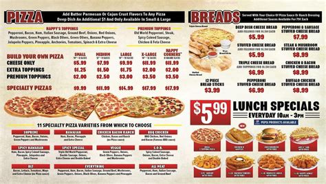Happy’s Full Menu (With Lunch Specials) Make anything a Dinner with Fries & Fresh Italian Bread 稜 or Create your own Combo! order.happyspizza.com