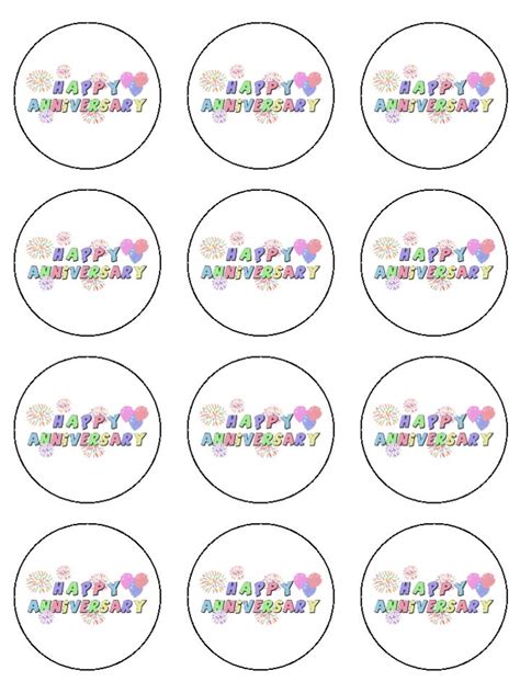 Happy Anniversary Cupcake Toppers Birthday Printable Images Gallery