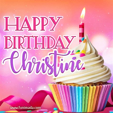 Happy Birthday Christine - Lovely Animated GIF