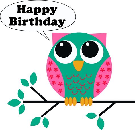 Happy Birthday Owl Clipart - BIRTHDAYZH