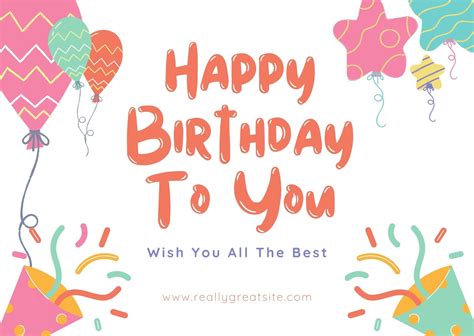 Happy Birthday Printable Card Free