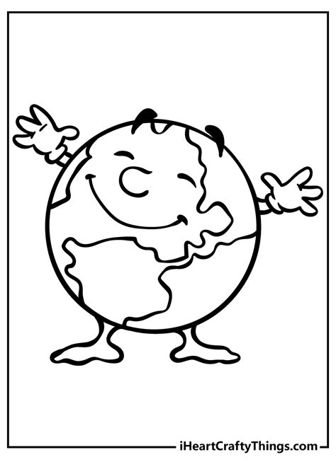 Happy Earth Coloring Page Coloring Pages