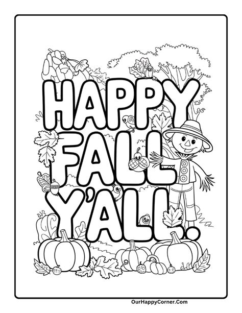 Happy Fall Coloring Shee