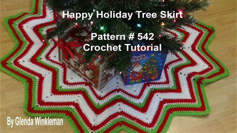 Happy Holiday Tree Skirt Pattern 542 Crochet Tutorial YouTube