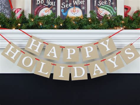 Happy Holidays Banner Christmas garland, Holiday banner, Holiday decor