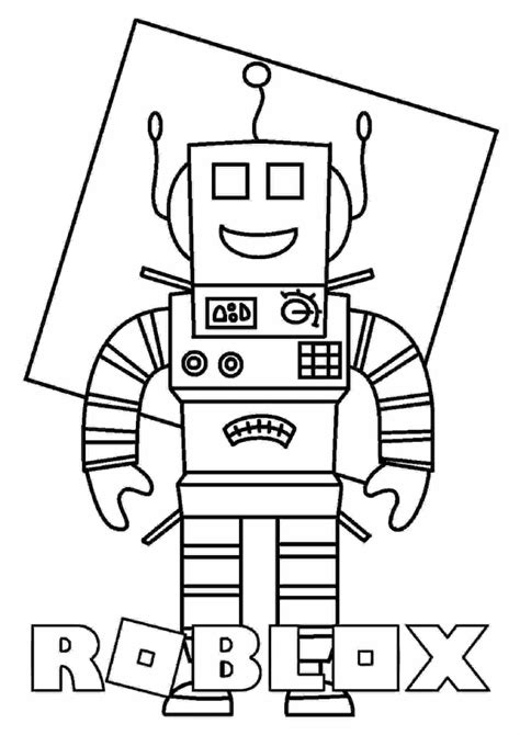 Happy Mr.Robot from Roblox Coloring Pages Lego Coloring Pages