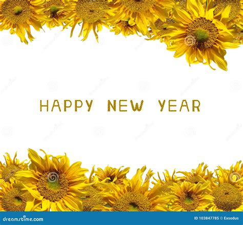 Happy New Year 2018 Sunflowers