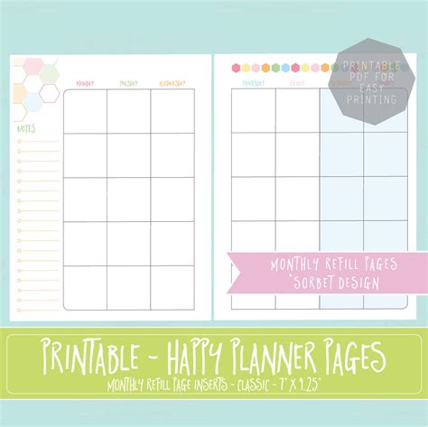 Happy Planner Calendar Refills