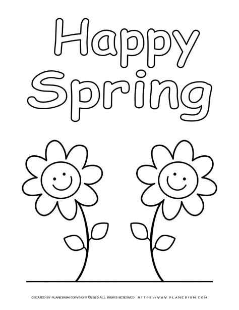 Happy Springtime Coloring Coloring Page