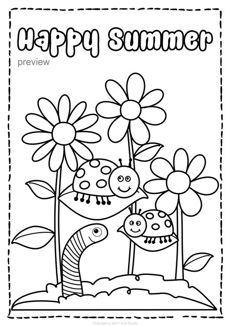 Happy Summer Coloring Pages Free Printable Coloring Pages