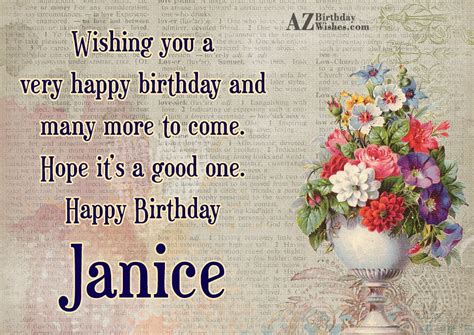 Happy birthday janice pics. 8.8k. May 31, 2021 - Explore Janice Wyatt's board "Janice" on Pinterest. See more ideas about happy birthday greetings, happy birthday messages, happy birthday images. 