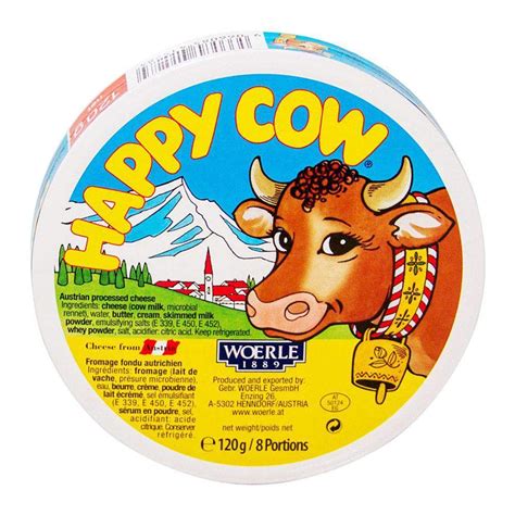 Happy cow cheese. Happy Cow Cheese Block 2kg Cheese (cow milk, microbial rennet), water, emulsifying salts (E 331, E 339, E 341, E 407, E 450, E 452), butter, salt. Be the first to review this product 
