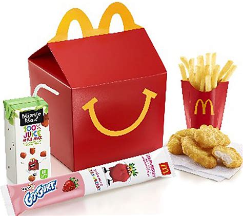 Happy meal. The McNugget Buddies are a line of Happy Meal toy adaptations of Chicken McNuggets (characters) featuring them in various costumes. They 1st came into happy meals in 1988. Followed by new sets in 1992, 1994, and 1996. But then they disappeared for awhile until the firefighter came back in The 40th anniversary happy meal set in 2019. In 2023, it was … 