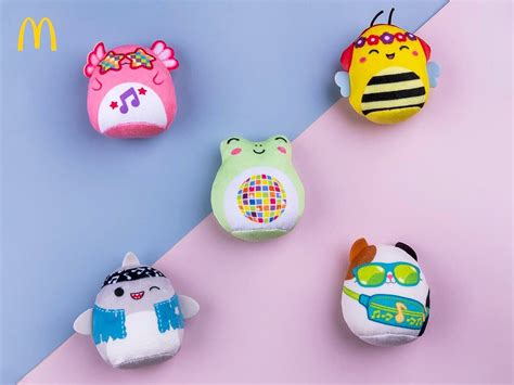 Happy meal squishmallows. Squishmallows, the soft, squishy stuffed toys loved by kids, will be coming to McDonald's restaurants across the U.S. in late 2023 as the featured toys in Happy Meals. Jazwares, the company that ... 