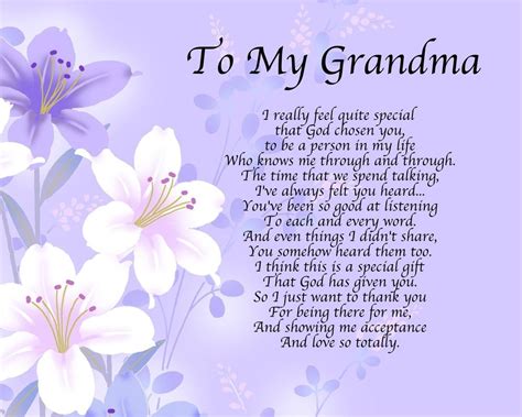 Happy mothers day grandma poems. Happy Mother's Day Paragraph to Grandma. A Mother's Day paragraph for your grandma might be very similar to the one you write for your mom — or it might not. The important takeaway is your gratitude for her being the mother and grandmother she's been over the years. She may not have been perfect, but she's irreplaceable. 27. 