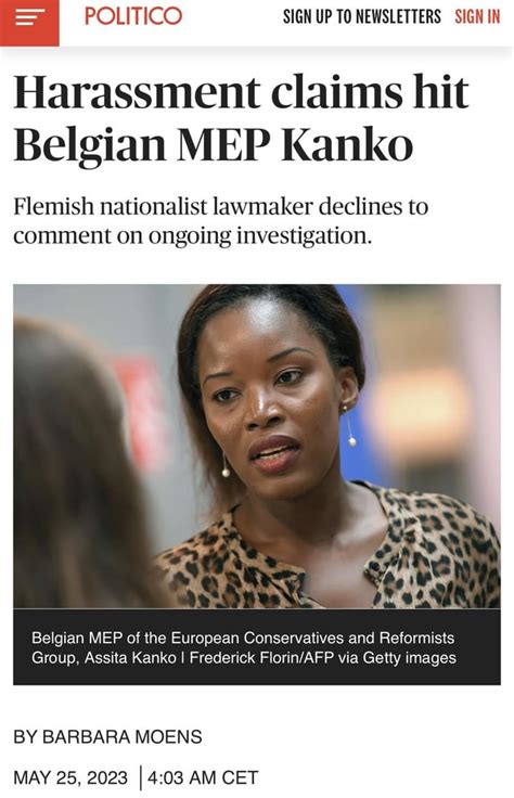 Harassment claims hit Belgian MEP Kanko