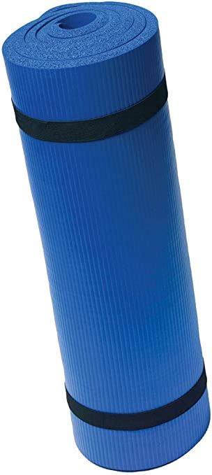 Harbinger Ribbed Durafoam Exercise Mat 5/8-Inch, Blue