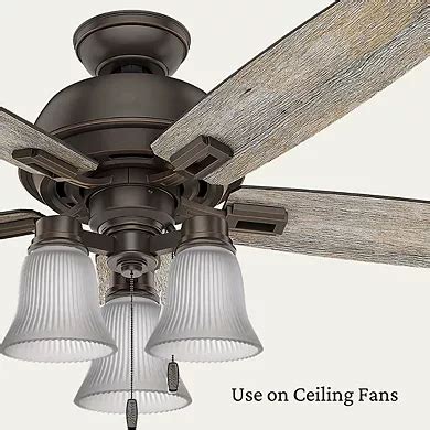 Harbor Breeze 0096315 3 Light Clear Ribbed Glass Ceiling Fan Kit