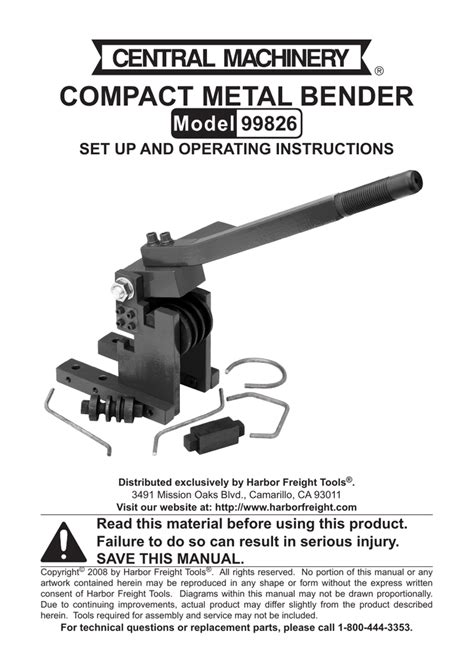 Harbor Freight Metal Bender Instructions