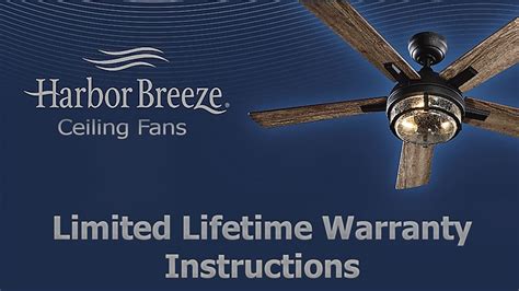 Harbor breeze ceiling fan warranty. Align the hole on downrod assembly (B) to hole on the coupling (O), then re-install clevis pin (L). Re-attach hairpin clip (M) into clevis pin (L) until it snaps into place, then tighten the two previously loosened coupling screws (N). 3. Cut off excess fixture wires, leaving approximately 6 to. 