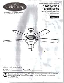 Harbor breeze cross wind ceiling fan manual. - Manuale di soluzione applicativa teoria della misura e strumentazione.