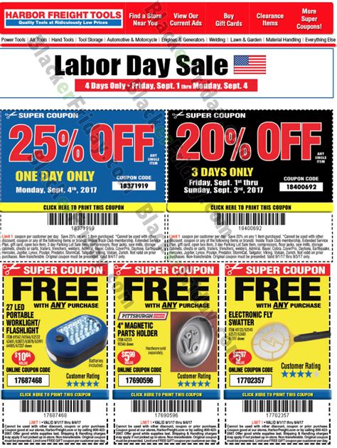 Go to harborfreight.com and add what you want to the shopping cart. Take a look at Harbor Freight 25 Percent Off Coupon list, choose Promo Codes, and copy the code. Then go back to your shopping cart, click on the button 'Proceed to Checkout', and fill your shipping address into the blank. Paste the code into the box of 'Coupon/Promo …. 
