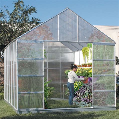 The greenhouse features a durable, all-weather alum