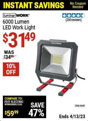 Don't get scammed by emails or websites pretending to be Harbor Freight. Learn More For any difficulty using this site with a screen reader or because of a disability, please contact us at 1-800-444-3353 or cs@harborfreight.com .. Harbor freight led lighting