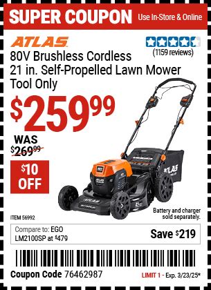 Harbor freight loader.  Self-Propelled Lawn Mower is made with automatic load-sensing techn...