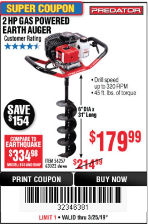 Aug 21, 2021 · The harbor freight post hole digger is one of the most affordable and durable tools on the market. With their frequent coupon codes, you can get discounts up to 50%. The post hole digger at the harbor freight comes with a free coupon code worth $10 off any order larger than $25 – it’s like getting an extra 50% off anything else in stock!! A ... . 