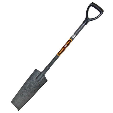 Harbor freight trenching shovel. Specifications. This Masterforce fiberglass trenching shovel has a unique blade design that is best for cleaning out trenches, as the V-shaped blade is designed for digging narrow trenches. The fiberglass handle has ultimate core strength and durability for years of use. 