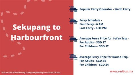 HarbourFront Centre to Sekupang ferry tickets, compare times …