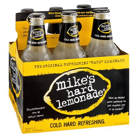 Hard lemonade. Calories. 390. Fat. 0g. Carbs. 44g. Protein. 0g. There are 390 calories in 1 can (16 oz) of Mike's Harder Lemonade. 